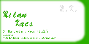 milan kacs business card